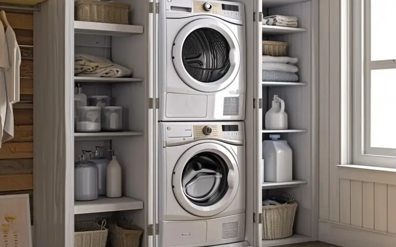 Stacked Washer and Dryer: 