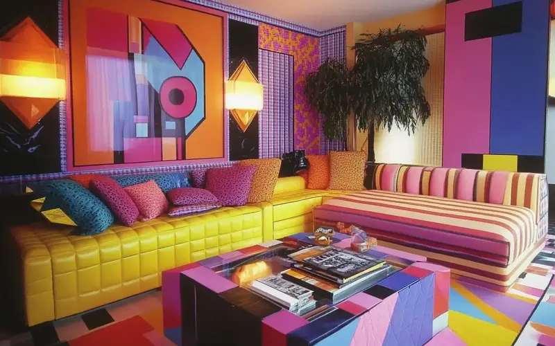 Totally Awesome 80s Living Room Decor Ideas: The 80s were a decade of bold self-expression, vibrant colors, and iconic pop culture. From neon lights to geometric patterns, the 80s aesthetic was about making a statement.