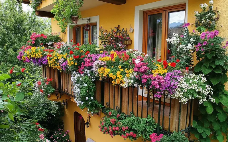 Flower-Filled Balcony Garden (Austrian-inspired Balcony):