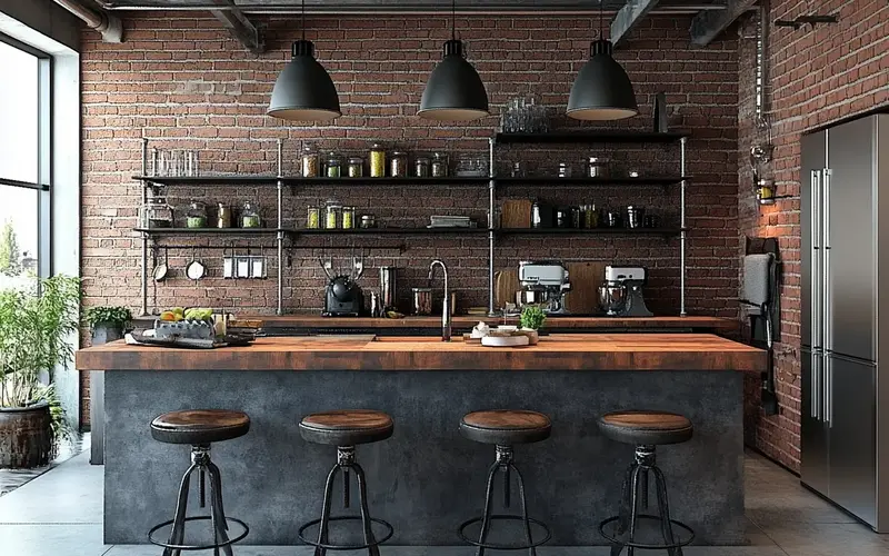 Kitchen: Industrial Loft, Urban meets German Functionality: