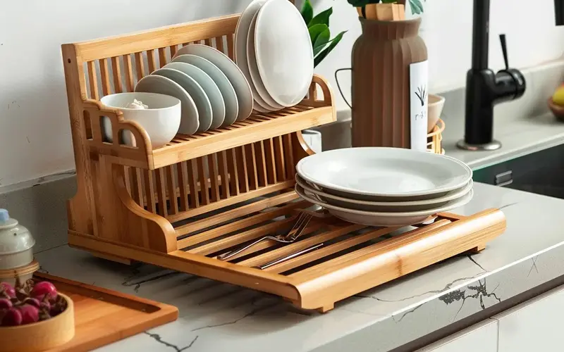 Modern Minimalist Dish Rack: Sleek and understated for contemporary kitchens: