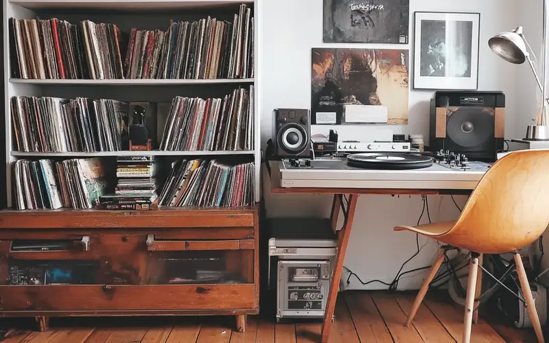 Record Player and Vinyl Collection: