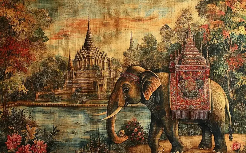 Thai Silk Paintings: