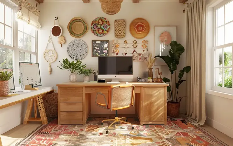 Boho Home Office Concepts: Hey there, fellow decorators and creatives! If you're looking to infuse your home office with a bit of free-spirited flair and a lot of personality, you've come to the right place. Boho style – that delightful mix of eclectic patterns, natural textures, and warm colors – embraces individuality and celebrates a carefree aesthetic. And what better place to let those vibes flow than in the space where you brainstorm, create, and hustle?