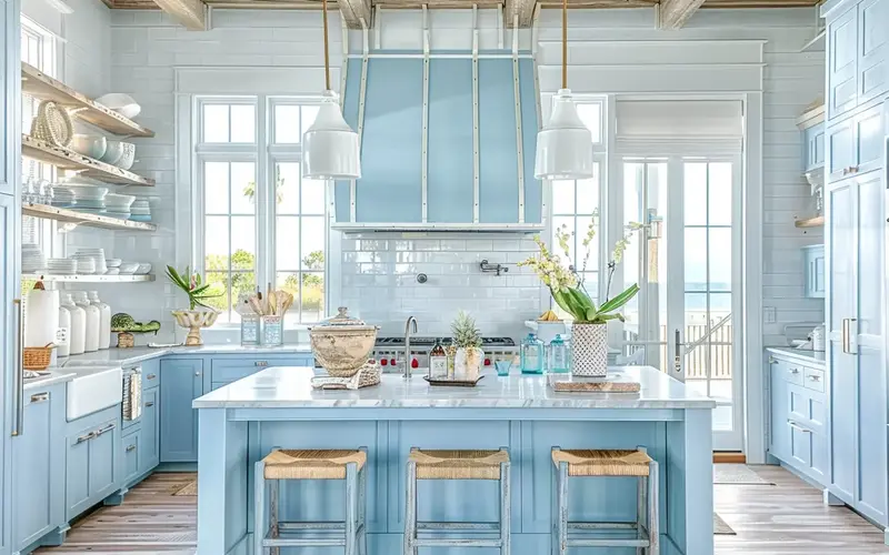 Coastal Kitchen Decor Ideas for a Beachy Vibe; There's something undeniably captivating about coastal kitchens. Their airy ambiance, light-filled spaces, and a color palette reminiscent of the shore evoke the feeling of a seaside retreat. But coastal style isn't just about blue and white.