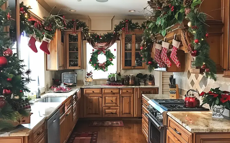 Easy Ways to Decorate Kitchen Cabinets for Christmas: The kitchen is the heart of the home during Christmas, filled with the warmth of family gatherings and the aroma of festive baking. While you're decking the halls, don't forget to sprinkle some holiday cheer on your kitchen cabinets! It's a simple way to transform your kitchen into a winter wonderland.