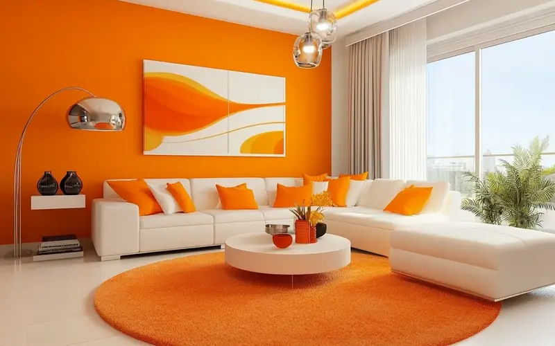 Orange Living Room Decor Ideas for a Calming & Inviting Vibe: Orange, often associated with warmth, energy, and enthusiasm, might not be the first color to mind when envisioning a calming living room. However, when used thoughtfully, orange can create an inviting and serene atmosphere.