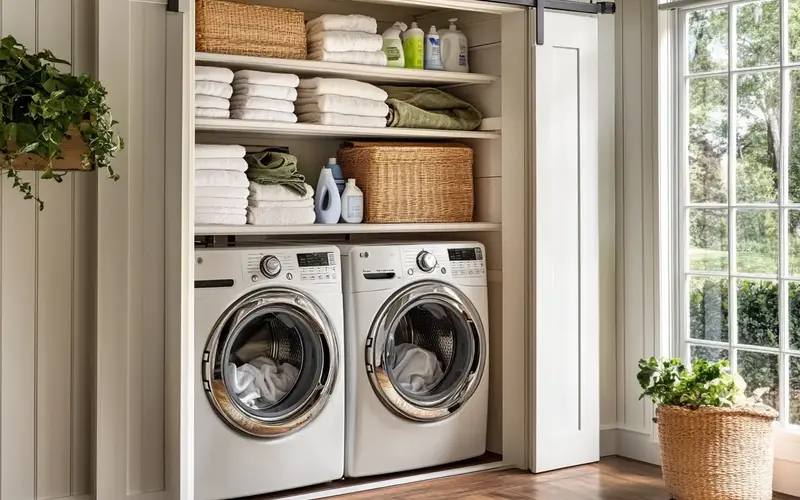 Smart Laundry Closet Ideas (Tiny Space Hacks): Laundry closets often become the dumping ground for miscellaneous items, leading to a cramped, chaotic space that's anything but efficient. If your laundry area is giving you the blues, don't despair! You can transform even the tiniest laundry closet into a well-organized, functional space with clever tweaks and storage solutions.