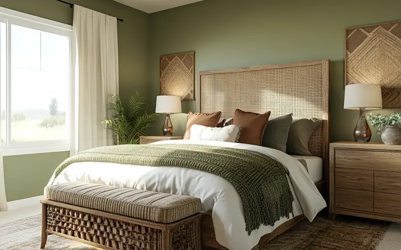 Stylish Bedroom Ideas with Earthy Tones: Earthy tones—browns, greens, ochres, and everything in between—are drawn from the rich tapestry of nature's palette and are innate to evoke a sense of calm and tranquility. No wonder they're a top choice for crafting serene bedroom sanctuaries.