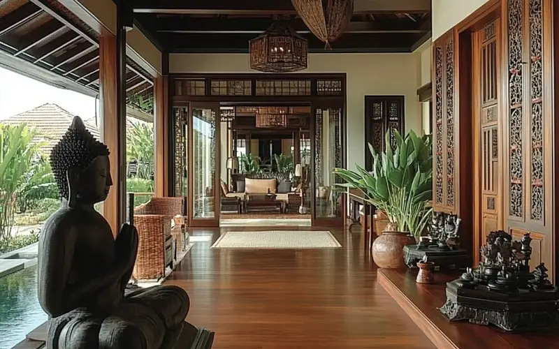 Thai Home Decor Ideas (Serene Thai-Inspired Oasis): Thai aesthetics are renowned for their serene and inviting qualities, drawing inspiration from nature, Buddhism, and rich cultural traditions. Characterized by harmonious colors, natural materials, and intricate details,