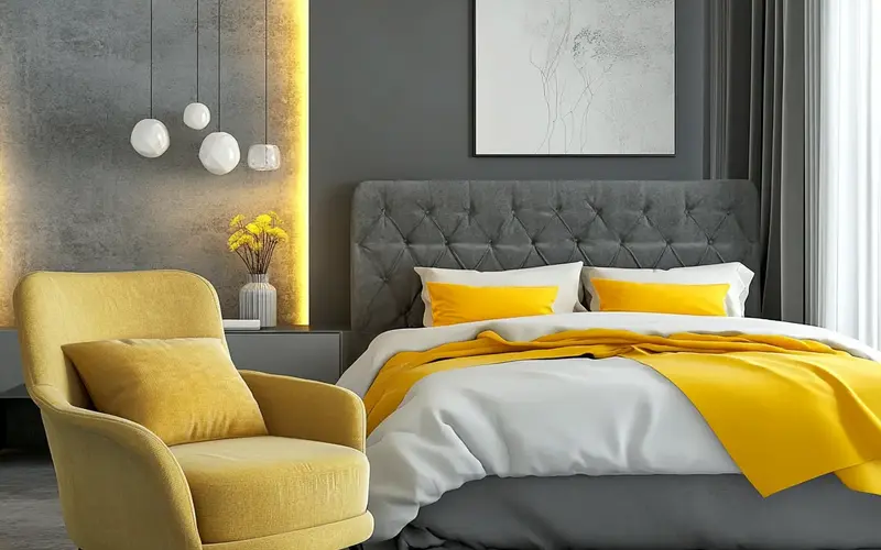 Yellow and Grey Bedroom Decor Ideas: Yellow and grey may not be the first colors that spring to mind for a bedroom, but their combination is a hidden gem in interior design. It's a balanced pairing of warmth and coolness - the yellow infuses energy and cheer, while grey provides a calming, sophisticated base