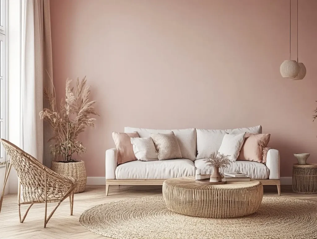 Blush Walls with Neutral Accents