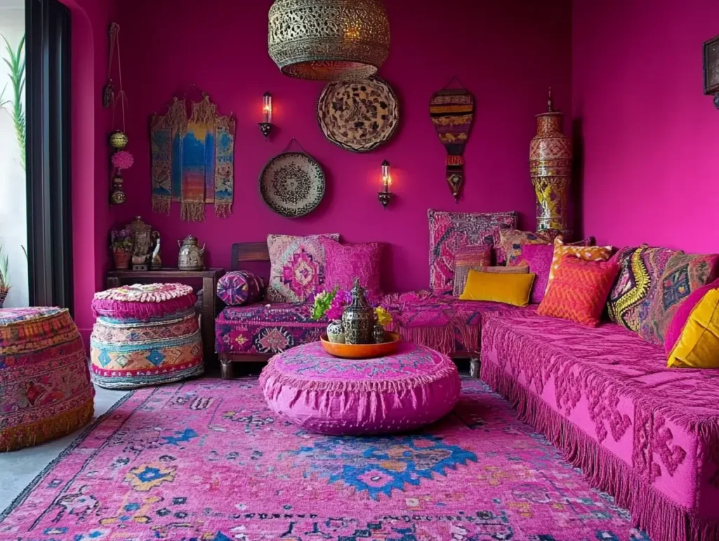 Pink Rugs with Moroccan Patterns