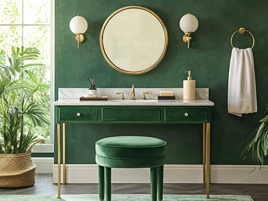 Green Vanity Stool