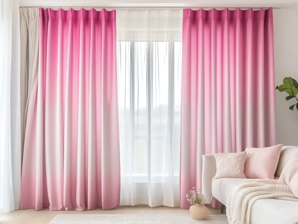 Ombre Pink Curtains