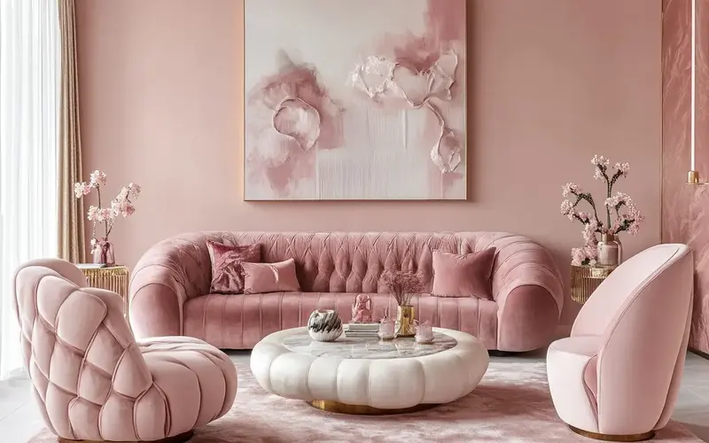 Pink Living Room Decor Ideas for a Calming Atmosphere: Often associated with sweetness and femininity, pink is returning to interior design. It offers a refreshing and calming alternative to stark neutrals. With its wide array of shades, this versatile color can be incorporated into any living room style, from minimalist to maximalist.