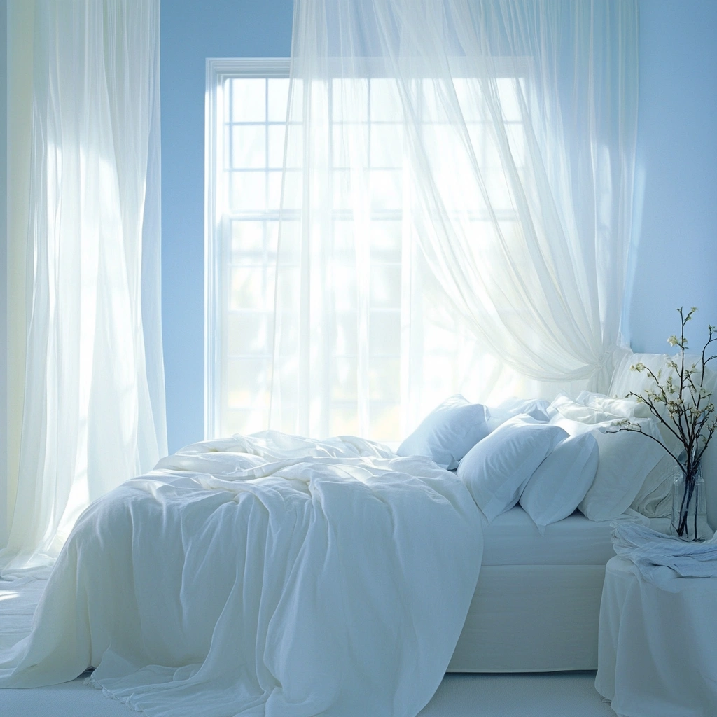 11 Sky Blue Linen White