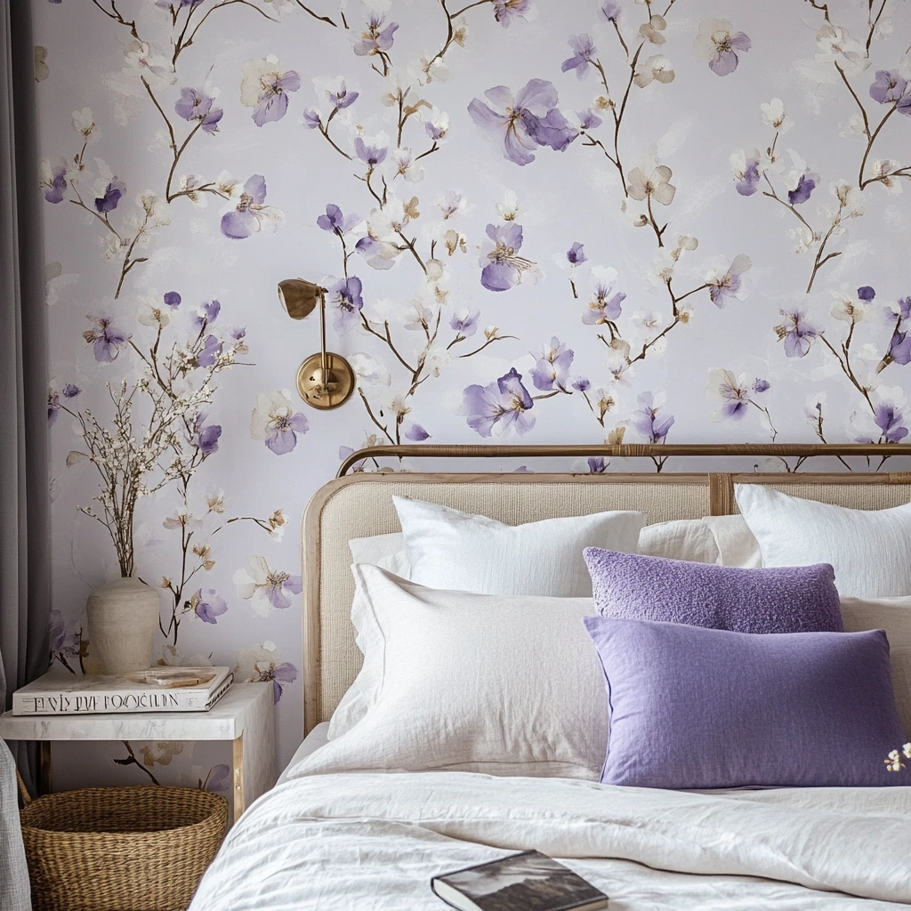 12 Introduce a Subtle Floral Wallpaper