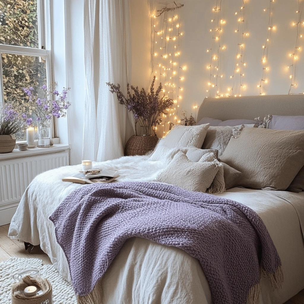 17 Hang Delicate String Lights with a Warm Glow