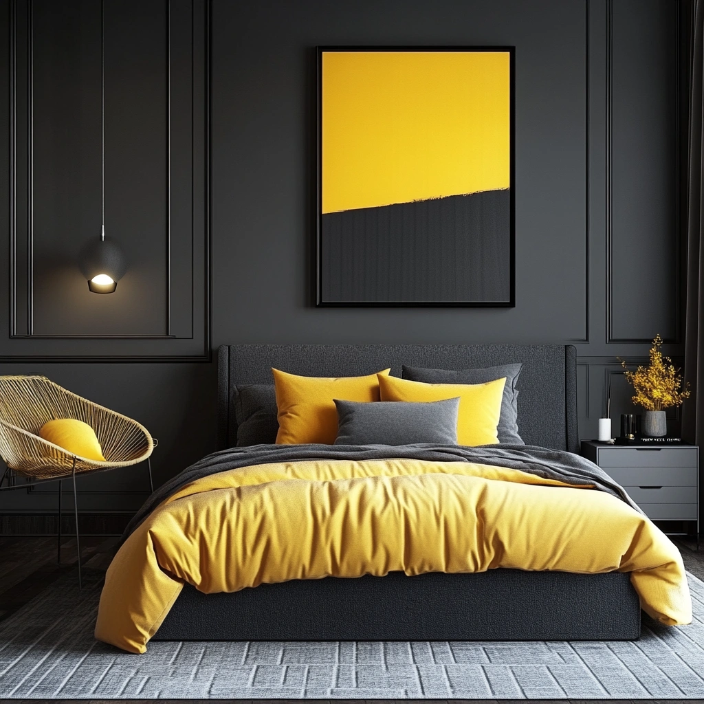 5 Charcoal Gray Mustard Yellow