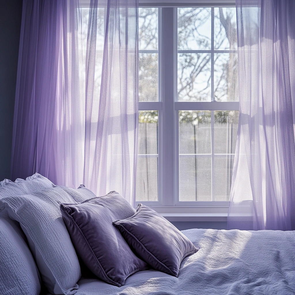 6 Hang Sheer Lavender Curtains