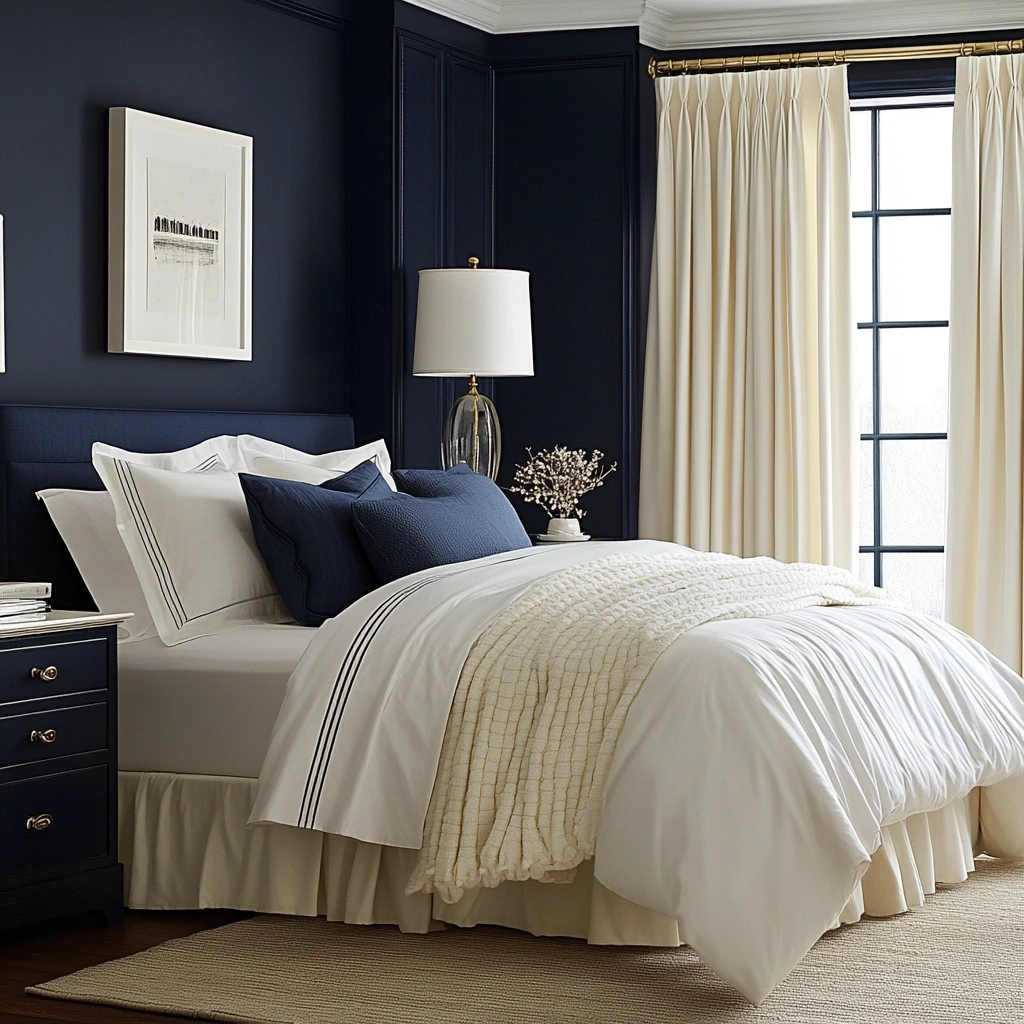 7 Navy Blue Crisp White