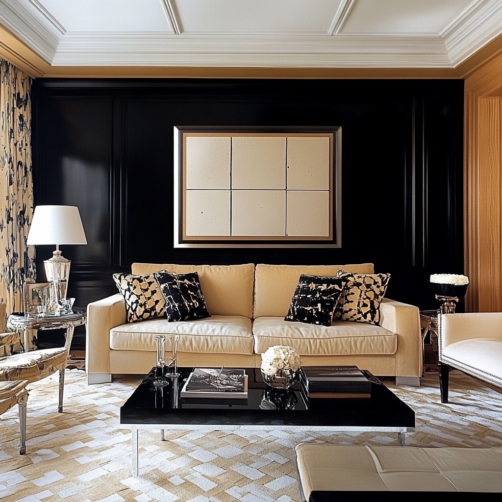 Black and Beige Living Room Ideas