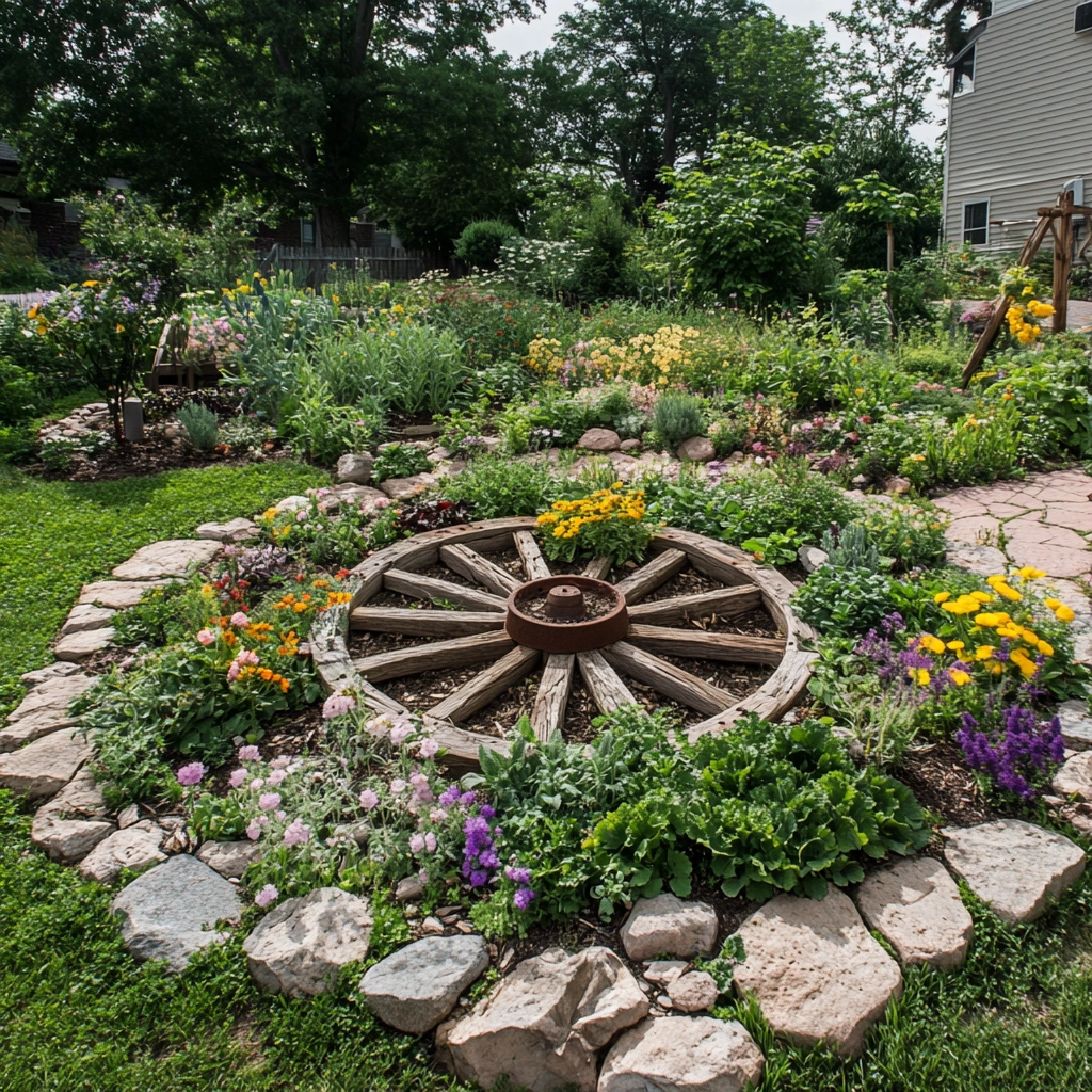 12 Wagon Wheel Herb Garden