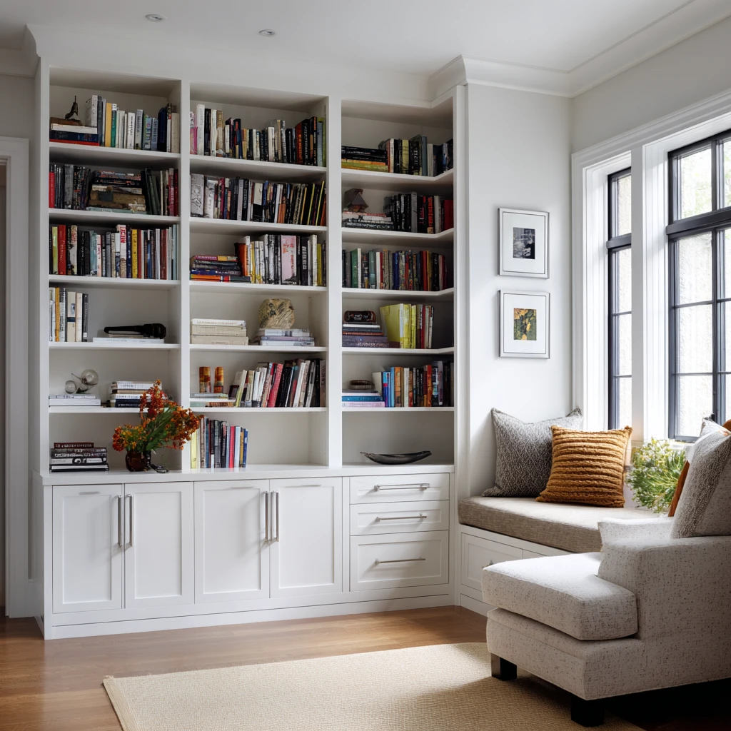 16 Corner Bookshelf with Hidden Storage