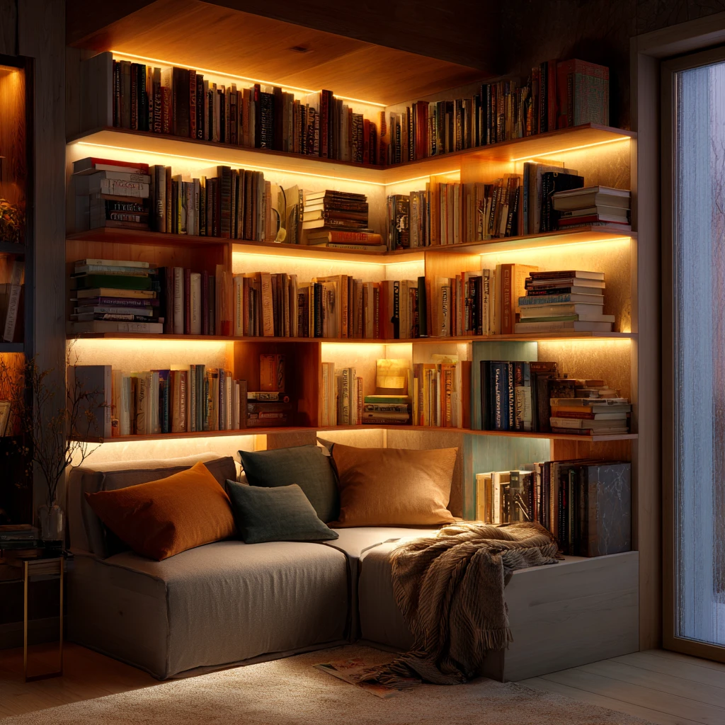 17 Bookshelf with Integrated Lighting