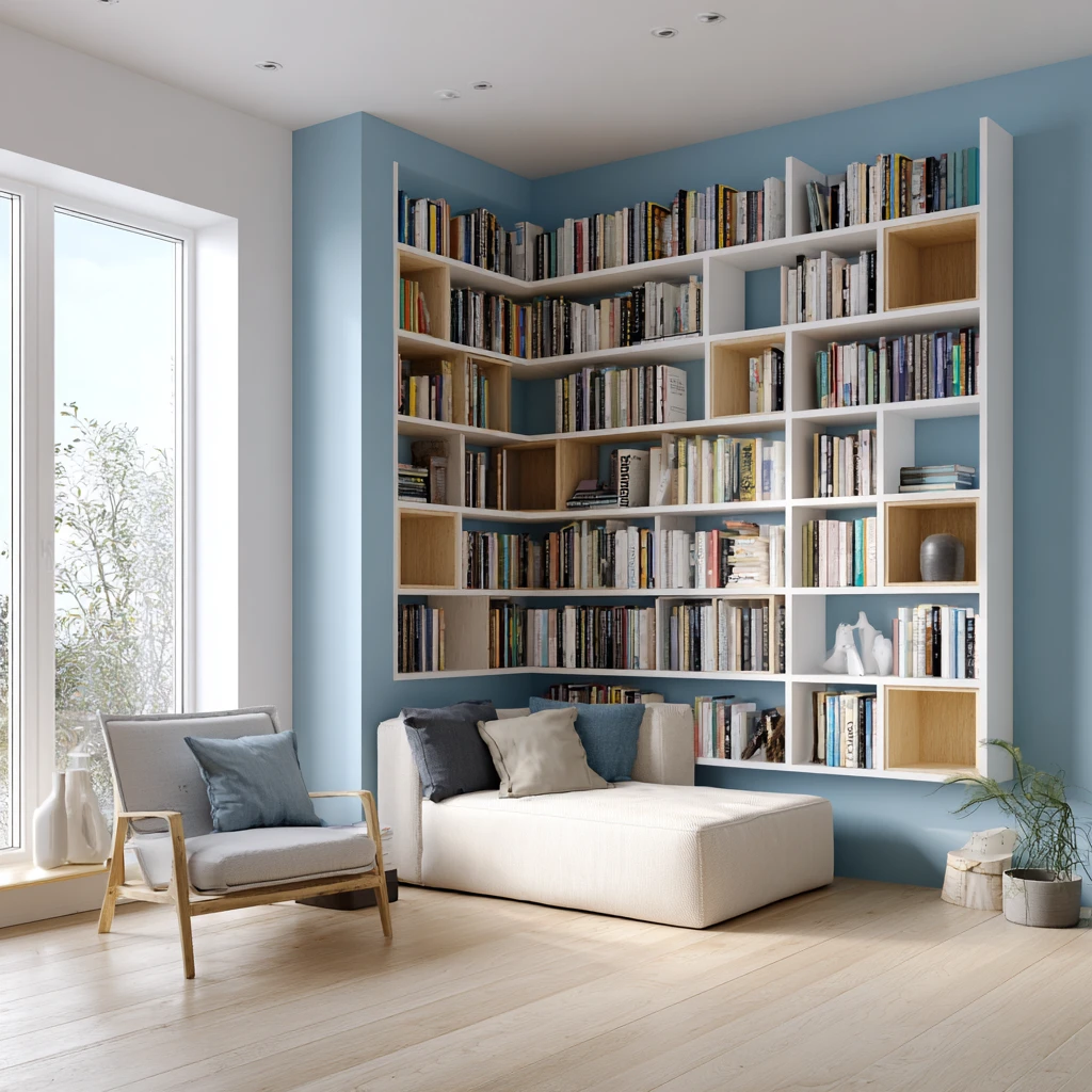 19 Open Back Corner Bookshelf