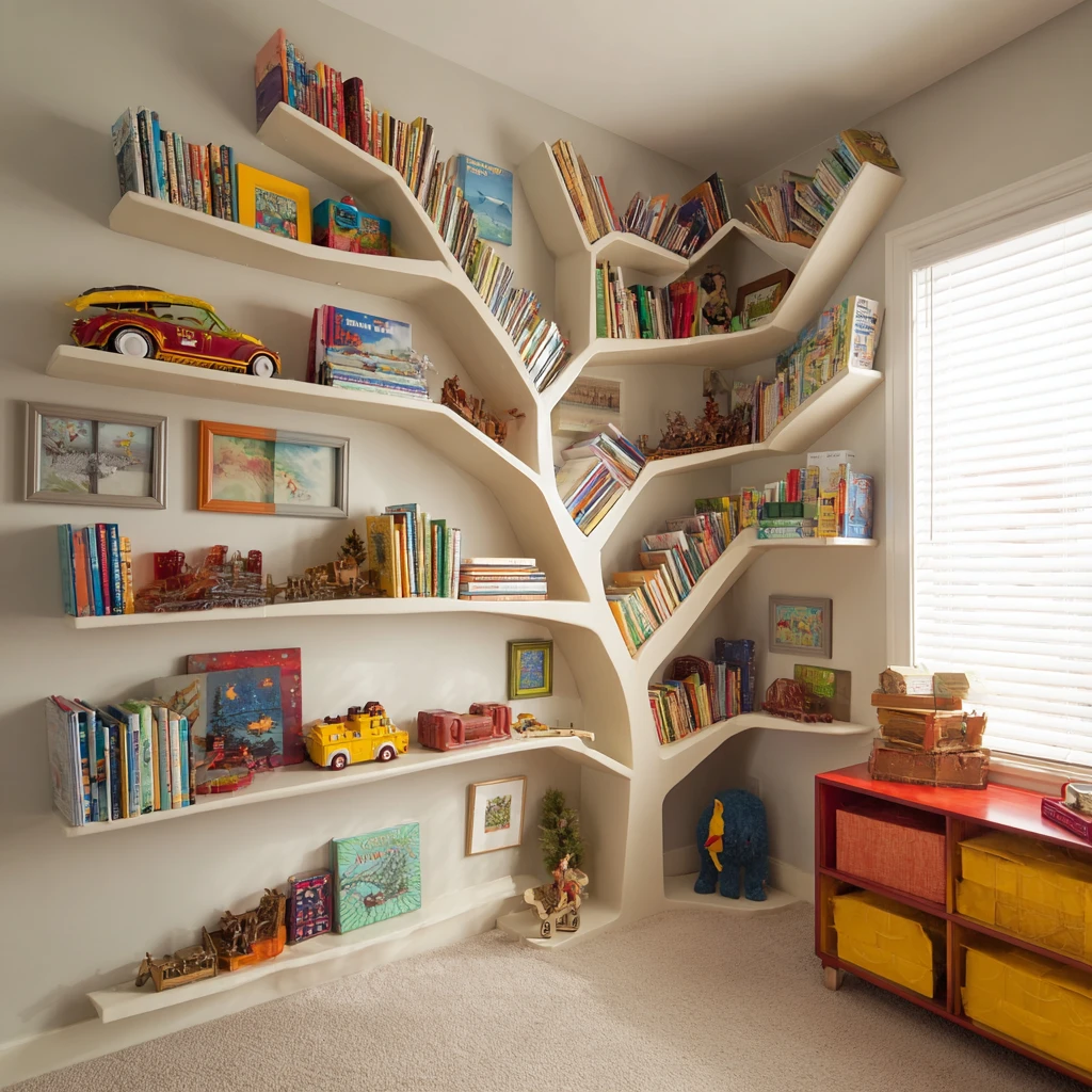 20 Tree Shaped Corner Bookshelf