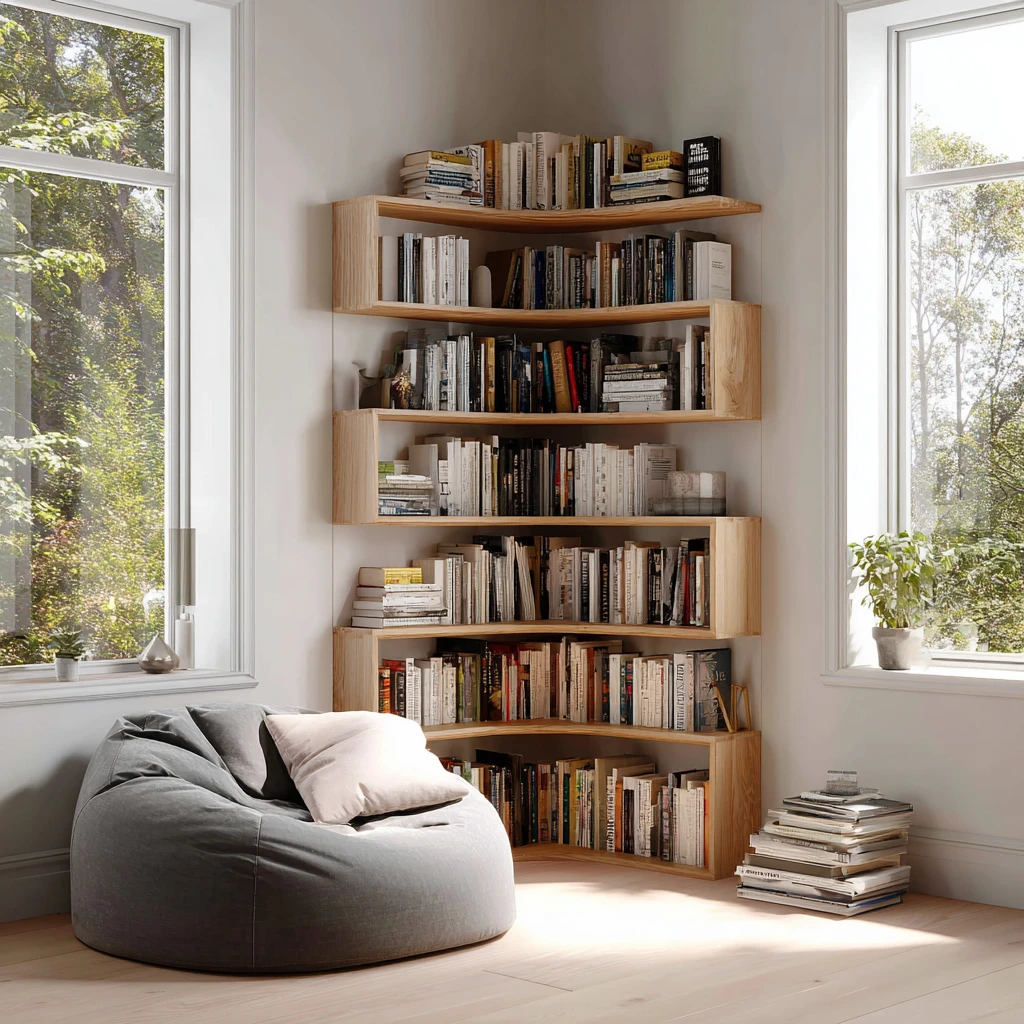4 Revolving Corner Bookshelf
