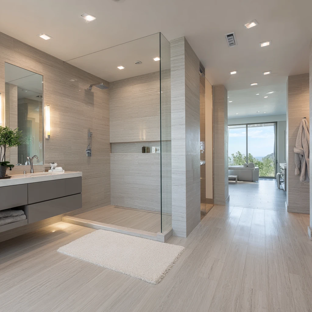 16 Open Concept Shower