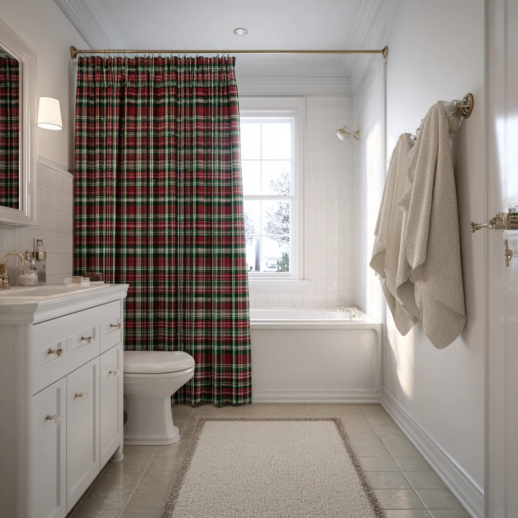 13 Plaid Shower Curtain