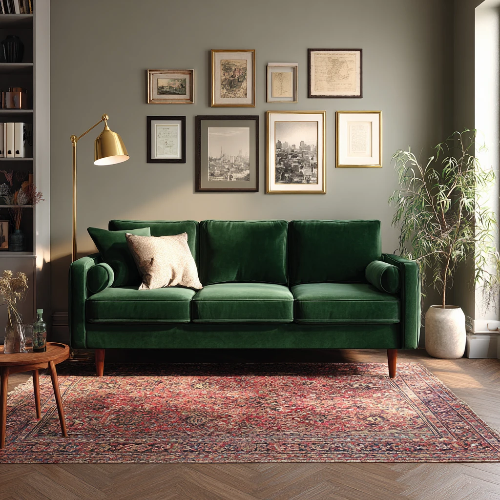 1 Start With a Velvet Sofa