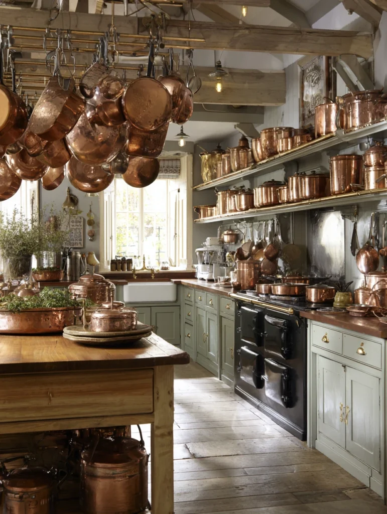 Aesthetic Irish Kitchen Ideas: Copper Cookware Collection