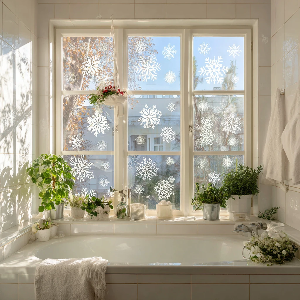 10 Snowflake Window Clings