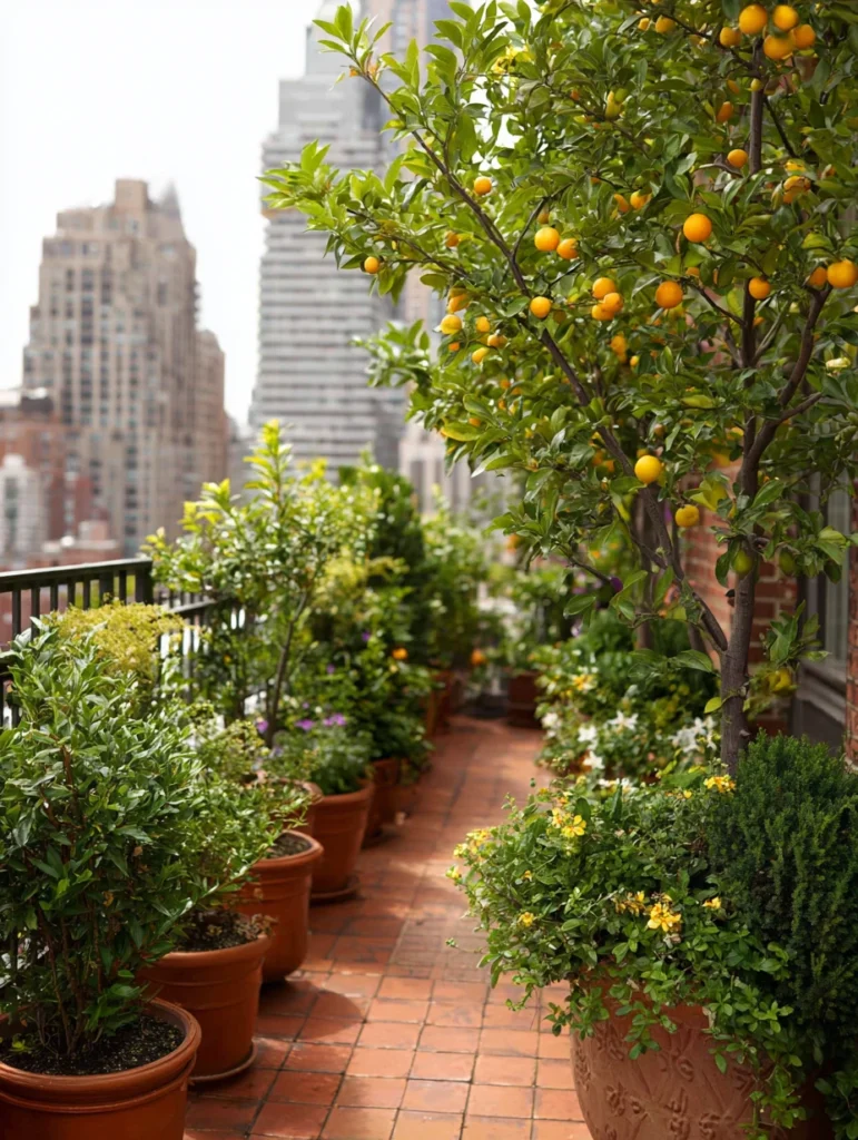 Stunning Rooftop Garden Ideas: Miniature Fruit Tree Orchard