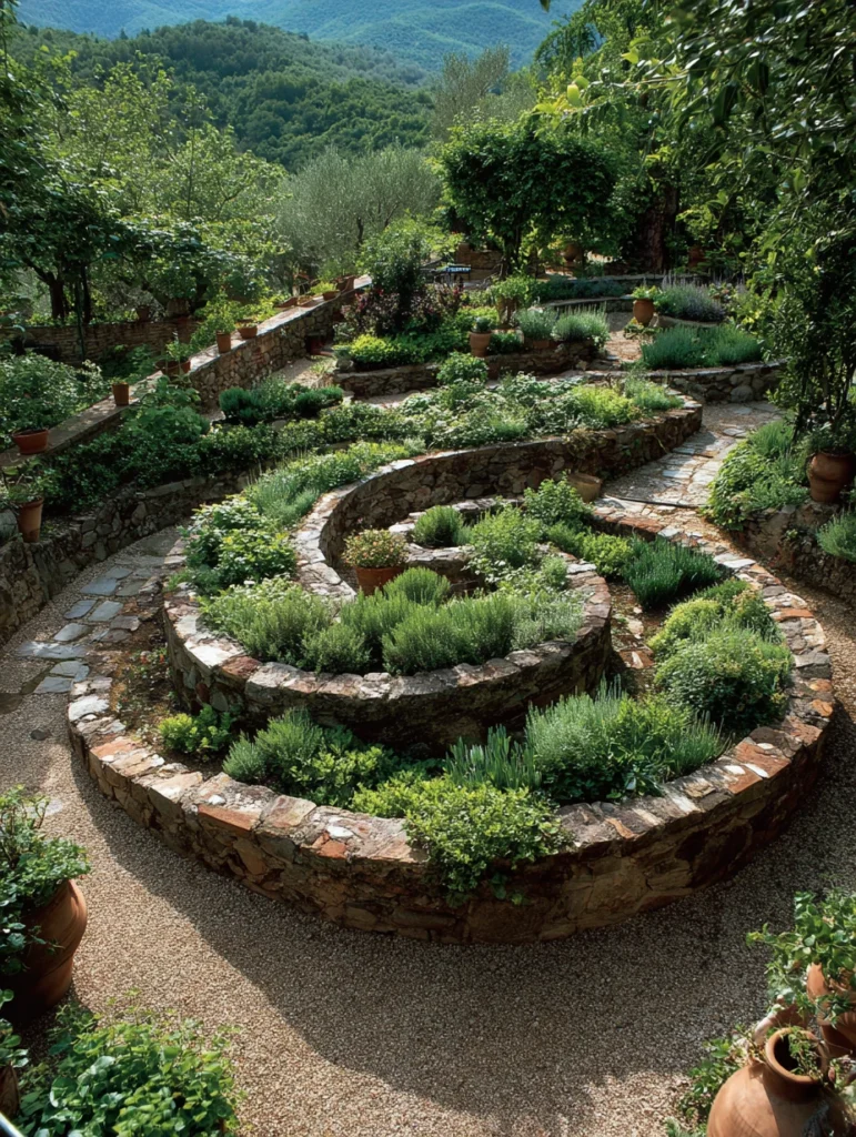 Italian Garden Ideas: Herb Spiral Gardens