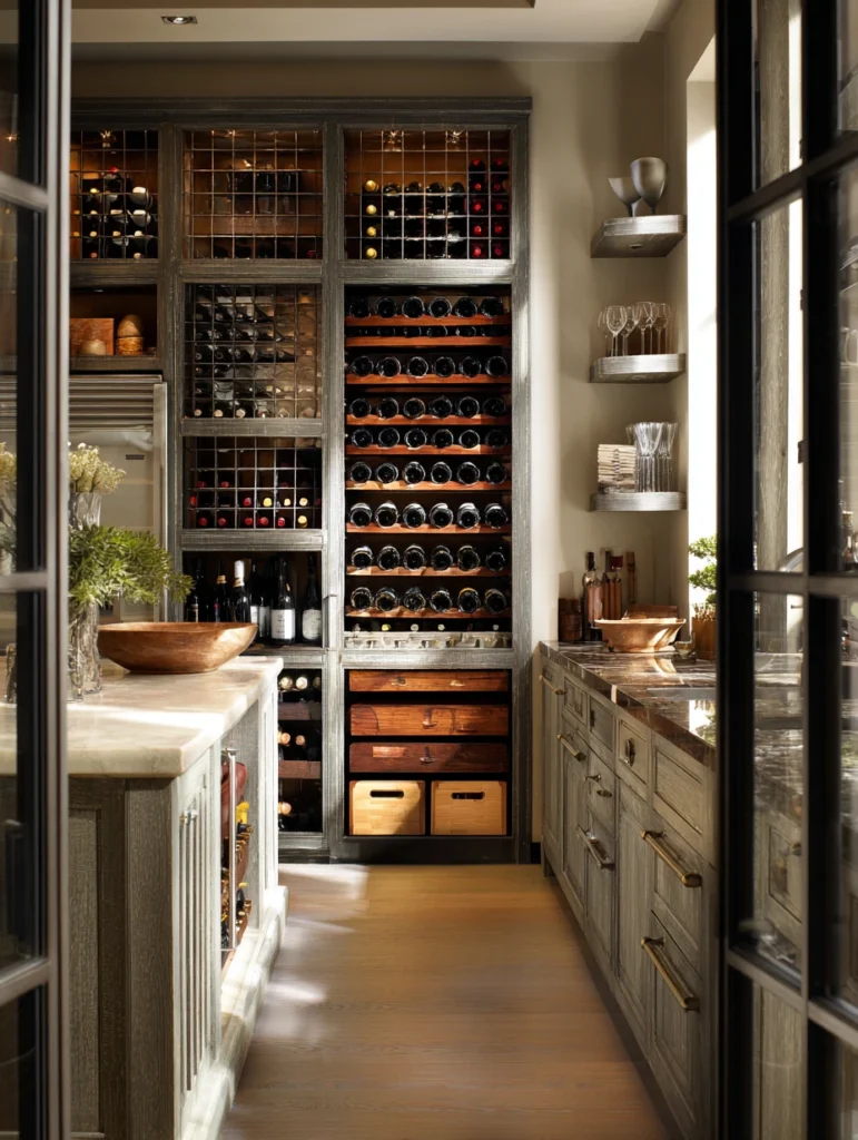 Aesthetic Italian Kitchen Ideas: Wine Storage Integration