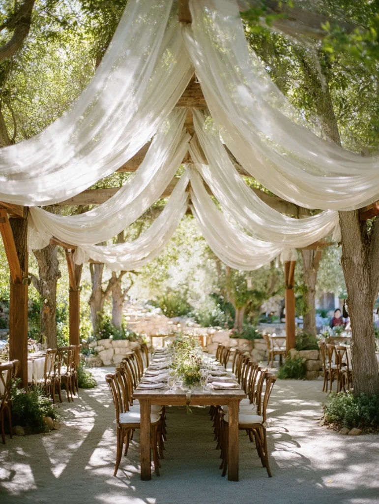 Gorgeous Garden Party Ideas: Overhead Fabric Draping