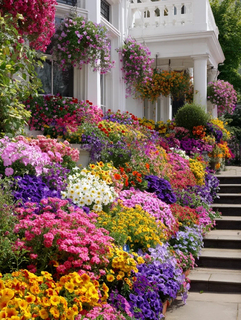 Stunning Terrace Garden Ideas: Colorful Annual Display