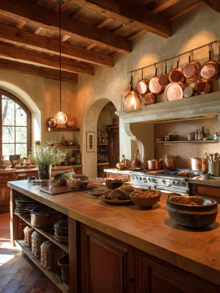 Aesthetic Italian Kitchen Ideas: Copper Cookware and Accents