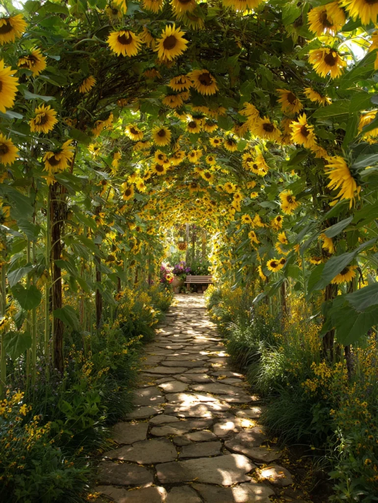 Beautiful Sunflower Garden Ideas: Create a Sunflower Tunnel Walkway