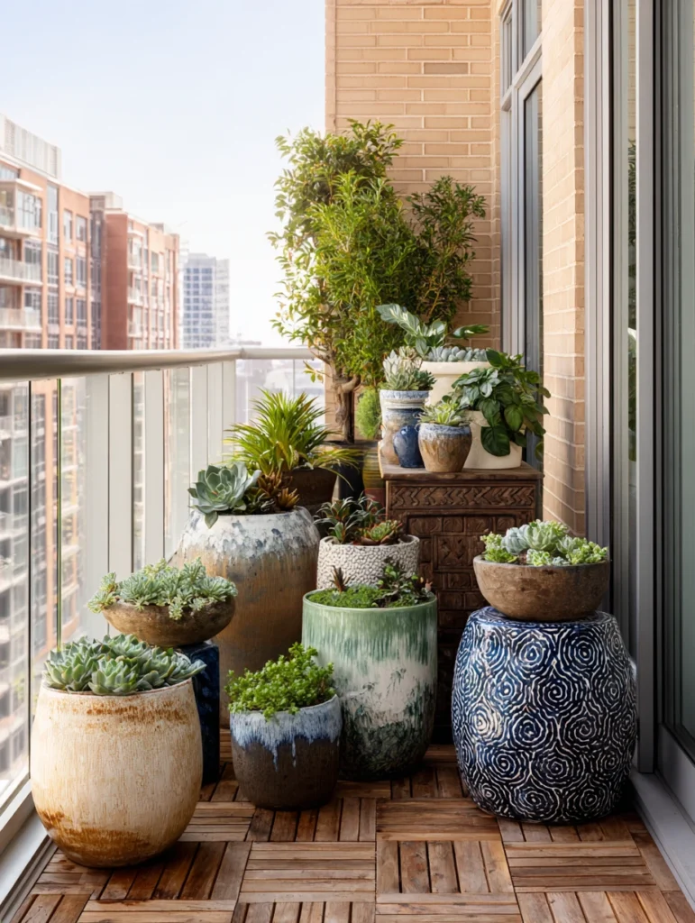 Small Balcony Garden Ideas: Decorative Pot Choices