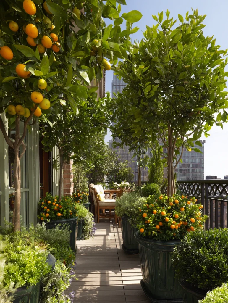 Stunning Terrace Garden Ideas: Miniature Fruit Trees