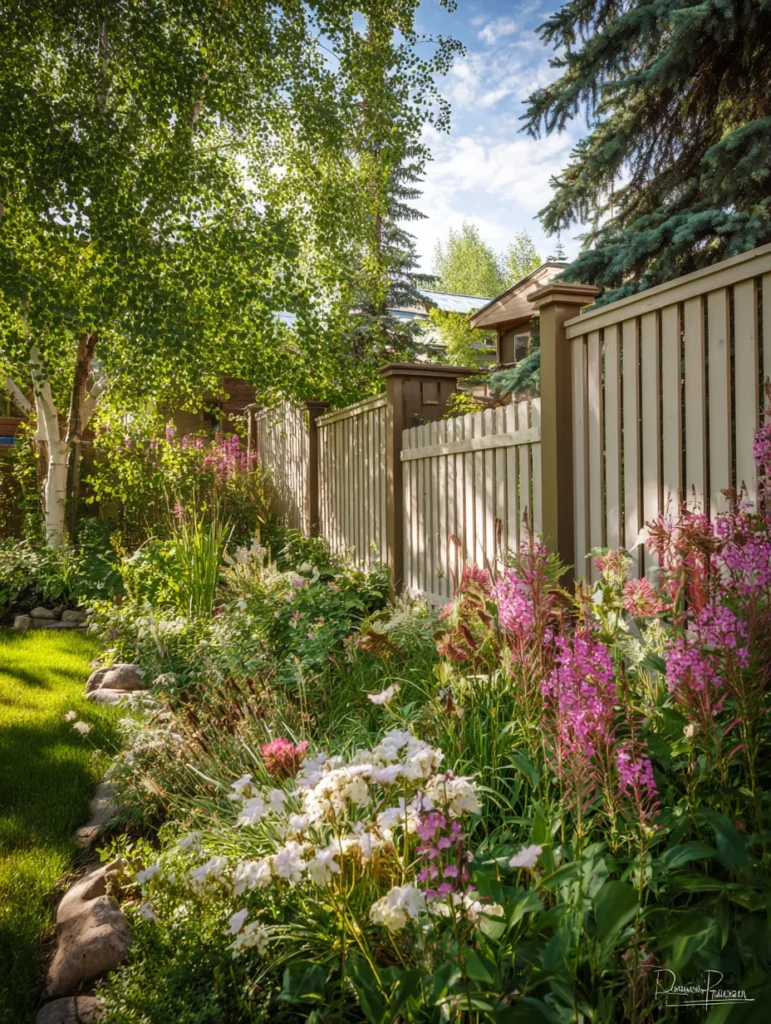 Charming Garden Fence Ideas for Privacy and Style: Mixed Height Fence Design