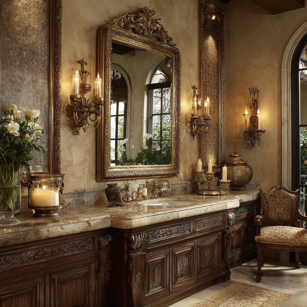 17 Ornate Antique Mirror