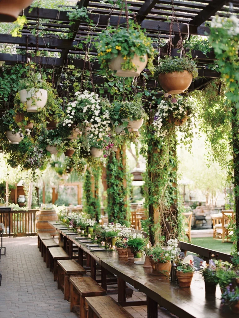 Gorgeous Garden Party Ideas: Hanging Planters and Vertical Gardens